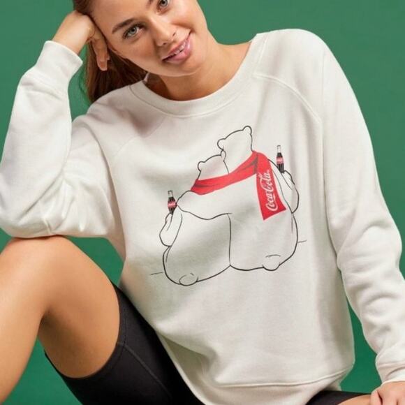 Wildfox Coca-Cola Polar Crewneck Sweatshirt Small NEW - Picture 1 of 6